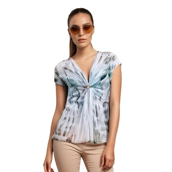 RXB Crystal Embellished Tie Dye Cotton Women's T-Shirt Top - Picture 2 of 7